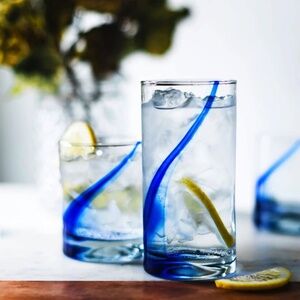 8 Piece Blue Ribbon Tumbler and Rocks Glass Set
